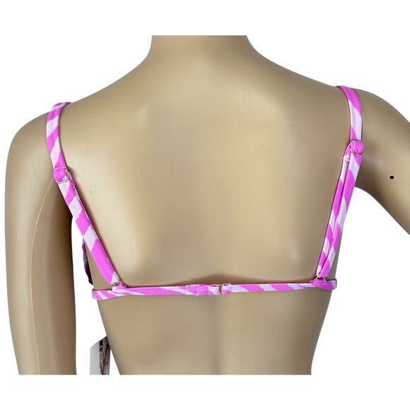 2/$15 NWT Jessica Simpson Zebra Print Drapey Swim Top Pink Cowl Swimwear Size S - Picture 6 of 10